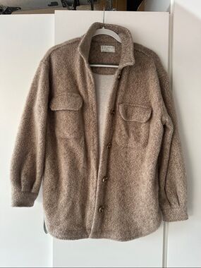 Z Supply Taupe Button-Up Shacket Jacket